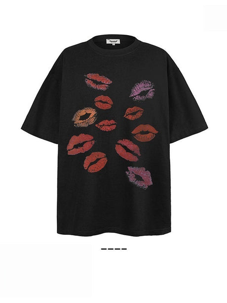 Liber Summer Women's Printed Lip print T-shirts