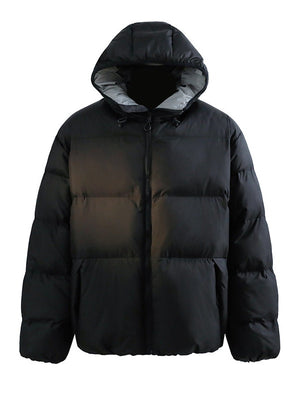 Maillard Contrasting Colors Keep Warm Hooded Coat