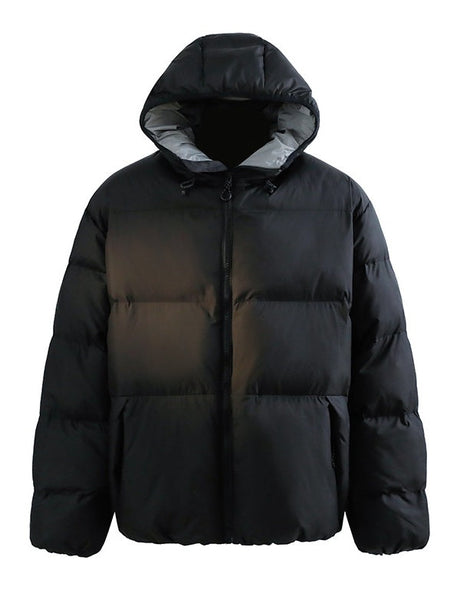 Maillard Contrasting Colors Keep Warm Hooded Coat