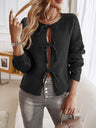 Lace up Bow Hollow Sweaters