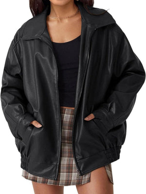 Loose Long Sleeve Leather Jacket Leather Jacket