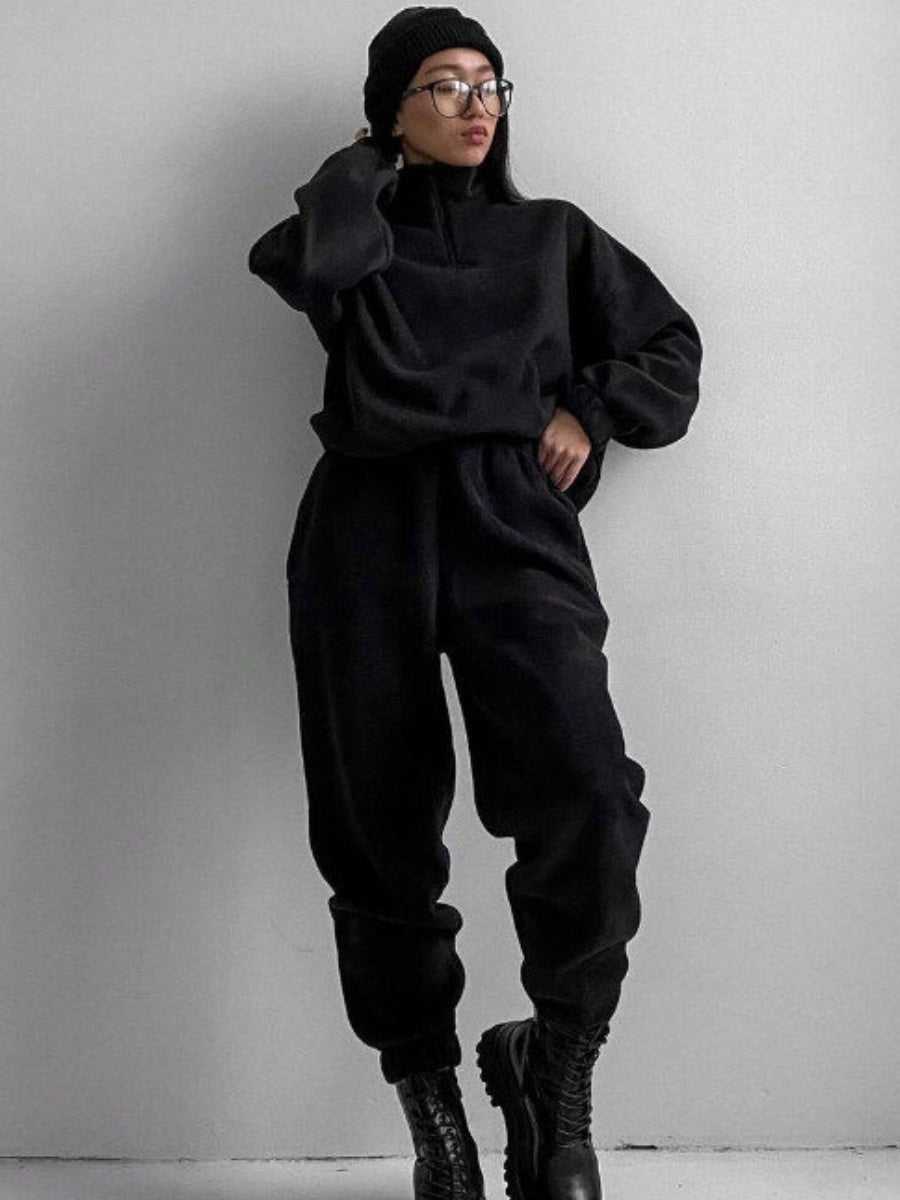 Liber Autumn women's zipper pullover sweatshirt long sleeve two-piece suit