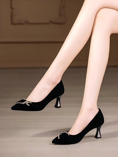 Liber Spring and autumn buckle women's high heels