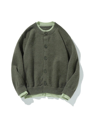 Retro Fake Two Pieces Loose Cardigans