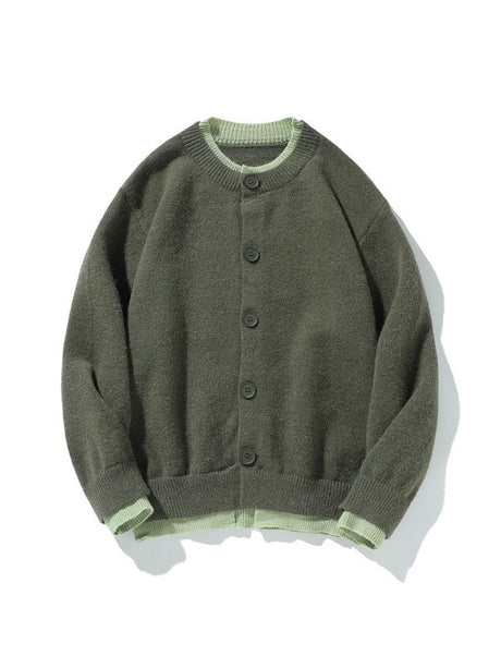 Retro Fake Two Pieces Loose Cardigans