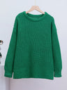 Liber Crew Neck Loose Solid Color Knitted Sweater