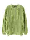 Mahua Hole Raw Edges All-match Crew Neck Sweater