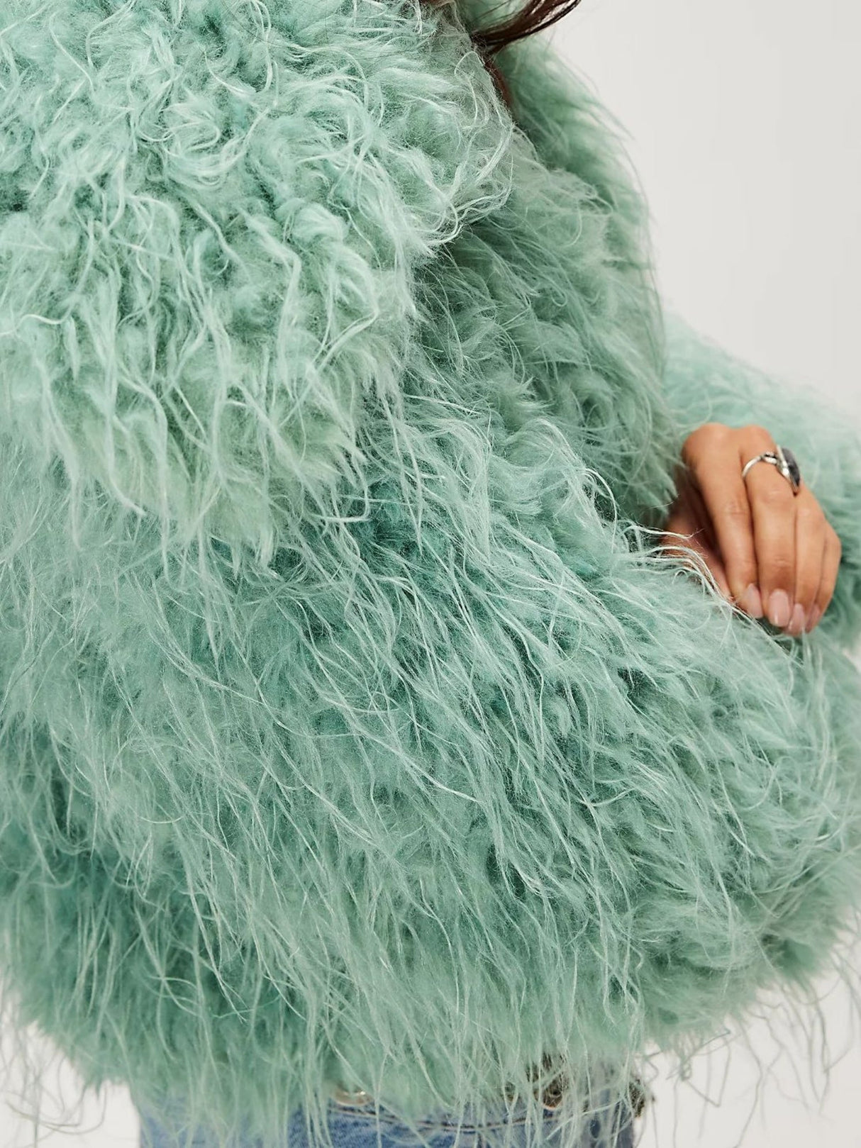 Collared Plush Retro Cardigan Long-sleeved Coat For Autumn And Winter