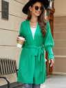 Liber Autumn Women's Plain stitch Mid-length Cardigans Coat