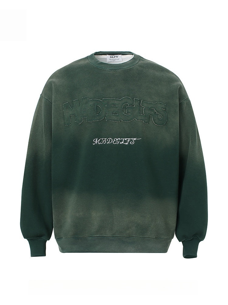 Liber Autumn Neutral wear Embroidered Pattern Letter Sweaters