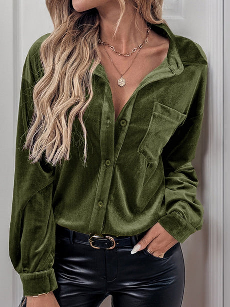Velvet Cardigan Loose Leisure Workplace Shirts