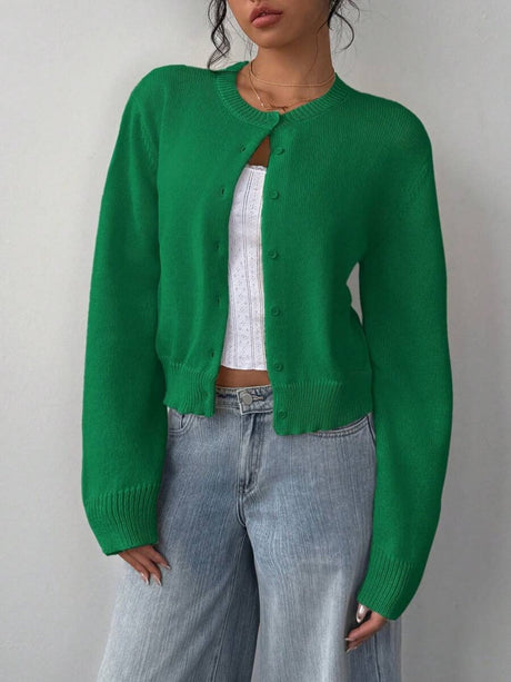 Thread Solid Color Simplicity Cardigans