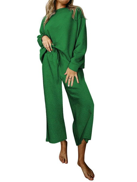 Liber Spring Women's Splicing Diamond 2-piece Sets