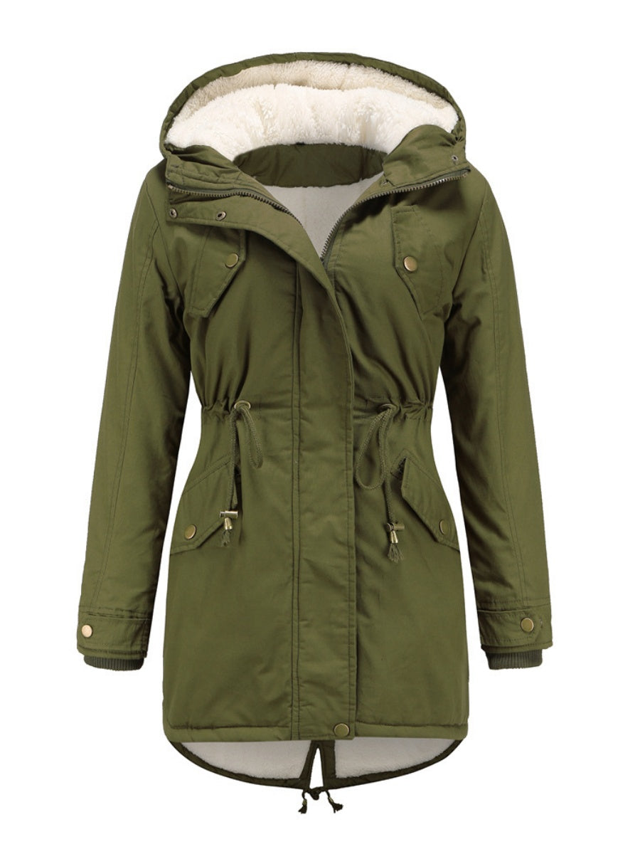 Cotton Solid Color Hooded Thick Plush Cotton Clothes