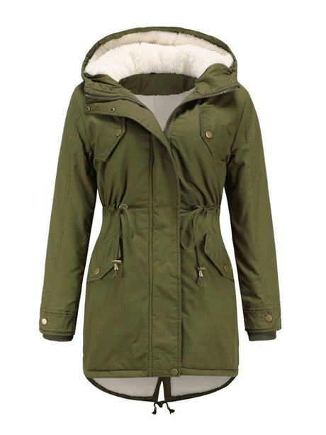 Cotton Solid Color Hooded Thick Plush Cotton Clothes