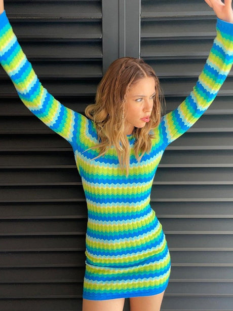 Liber Summer Women's Trend Rainbow Mini&Short Dresses