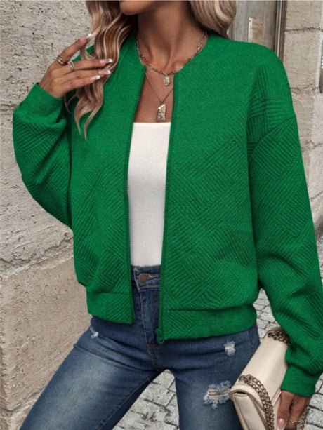 Liber Autumn Women's Zipper Geometric Patterns Jackets