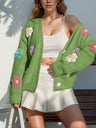 Macaron-colored 3D flowers Cardigans