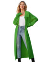 Liber Autumn Women's Plain stitch Lapel Long Cardigans Coat