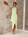 Liber Summer Women's Backless Solid Color Maxi Dresses