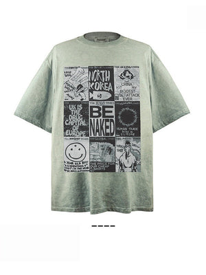 Liber Summer Neutral Printed Graffiti T-shirts