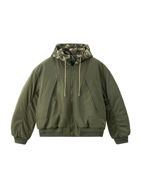 Removable Fake Two Pieces Cleanfit Hooded Baseball Uniform