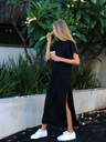 Solid Slit Casual Maxi Dresses