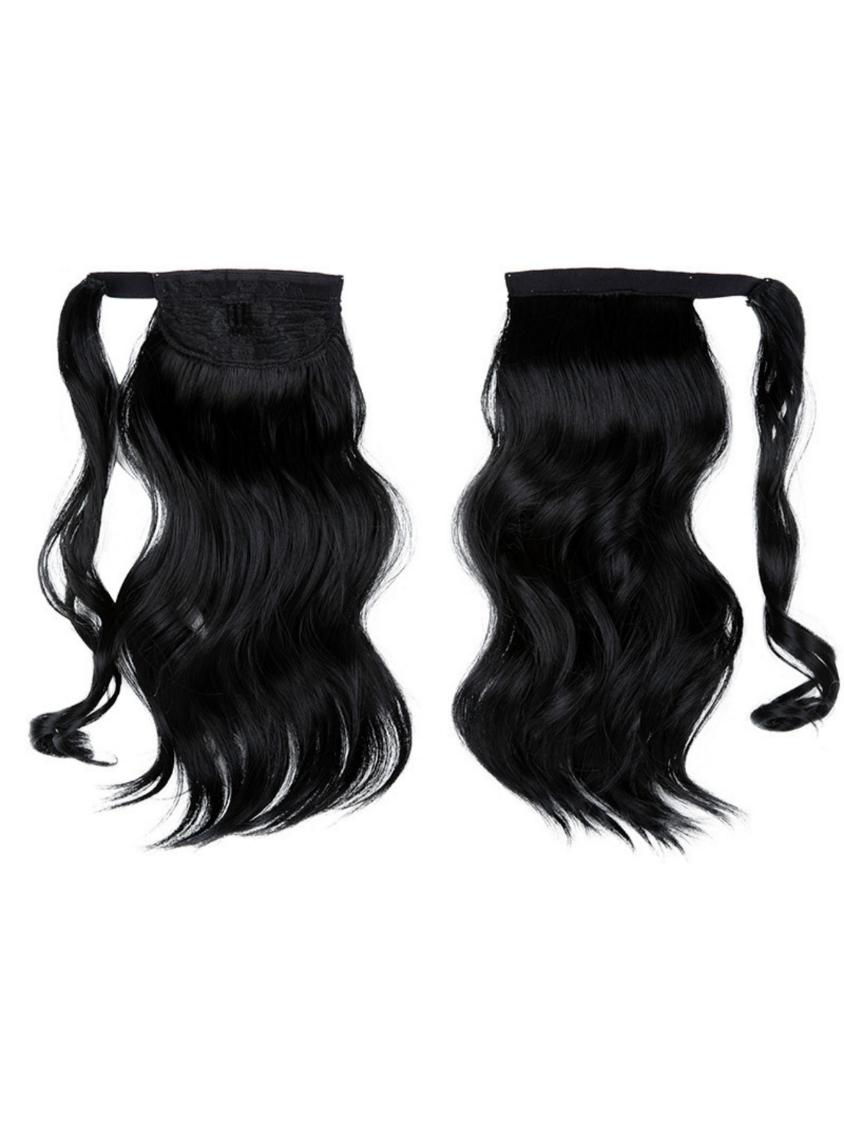 Long, Wavy, Natural Curl Wig With Wrap-around Design