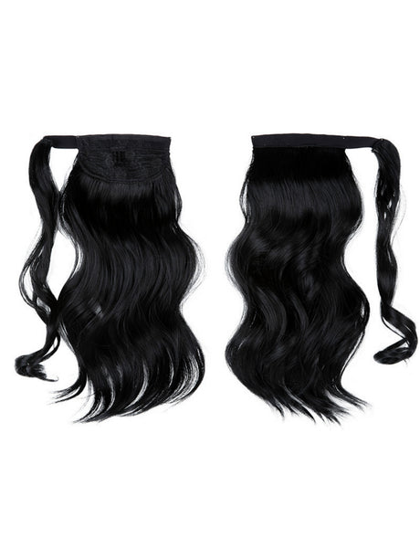 Long, Wavy, Natural Curl Wig With Wrap-around Design