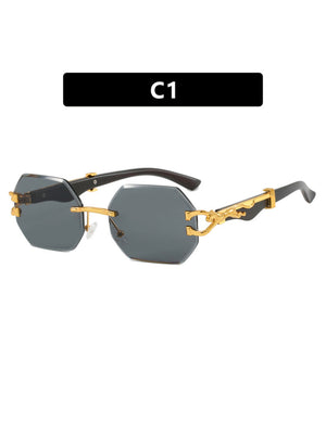 Metal Frameless Polygonal Sunglasses
