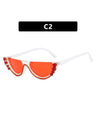 Rhinestone Half-rimmed Sunglasses