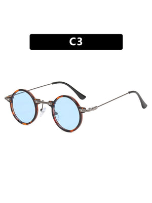 Lunettes de soleil rondes style hip-hop à monture fine