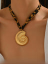 Leopard Print Seashell Starfish Necklace