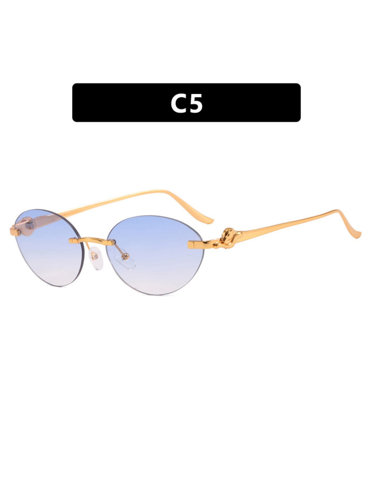 Frameless Oval Sunglasses