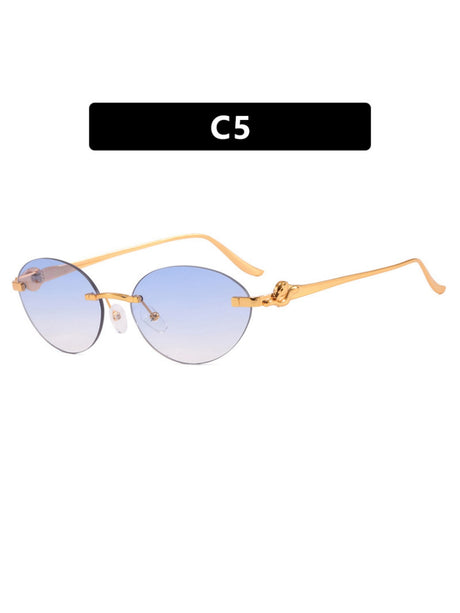 Frameless Oval Sunglasses