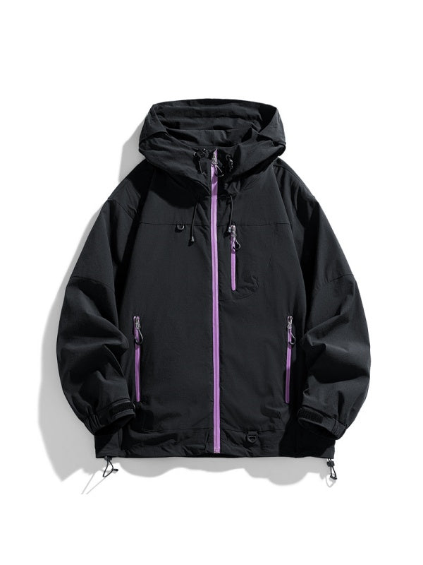 Outdoor Water Proof Loose All-match Hooded Sports Jacket