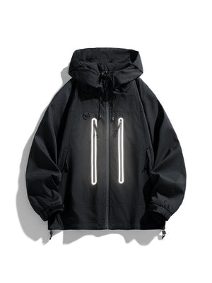 Outdoor Reflective On Foot Camping Mountain Climbing Hooded Windproof Jacket