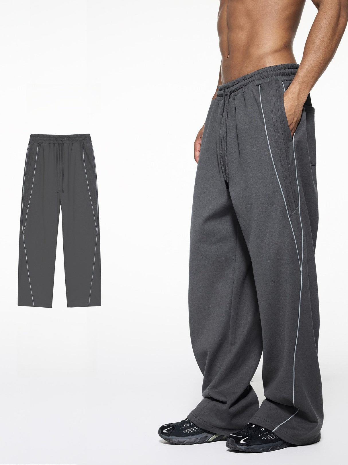 Reflective Stripes Cardigan Sweatshirts&Hoodies Tracksuit