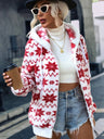 Christmas Cardigan Pocket Hooded Jacket