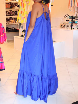 Sleeveless Halter Maxi Dress
