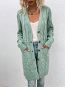 Pocket Hemp Pattern Buttons Cardigans
