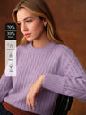 70% Cashmere & Wool Seamless Cable-Knit Sweater
