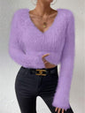 V-neck Plush Short Sweaters