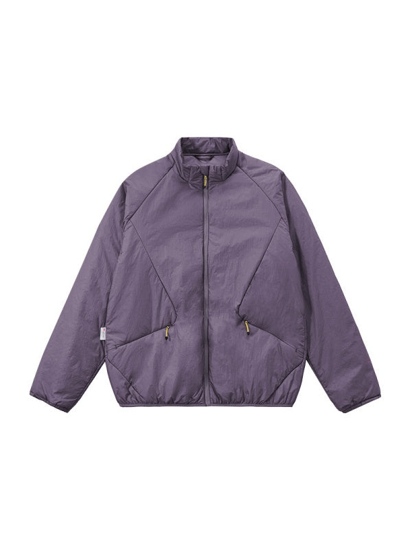 Water-repellent Sports Stand Collar Solid Color Windproof Cotton Jacket