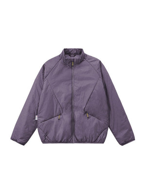Water-repellent Sports Stand Collar Solid Color Windproof Cotton Jacket