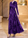 A-line Velvet V-neck Waist-length Dress