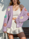 Macaron-colored 3D flowers Cardigans