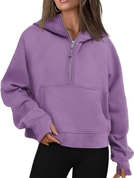 Liber Summer Women's Zipper Color matching Sweatshirts&Hoodies