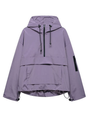 Casual Workwear Style Hooded Pocket Zipper Jacket