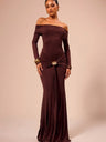 Liber Autumn Women's Bandage Off Shoulder Maxi Dresses